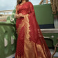 Trendy Saree Organza Silk Red Weaving Saree