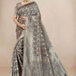 Classic Organza Grey Weaving Saree