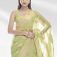 Designer Organza Green Woven Saree