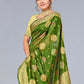 Contemporary Organza Green Woven Saree