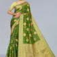 Contemporary Organza Green Woven Saree