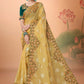 Trendy Saree Organza Yellow Embroidered Saree