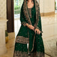 Pakistani Salwar Suit Georgette Green Embroidered Salwar Kameez