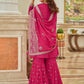 Palazzo Salwar Suit Chinon Rani Embroidered Salwar Kameez