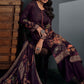 Palazzo Salwar Suit Pashmina Wine Digital Print Salwar Kameez