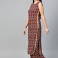 Palazzo Salwar Suit Rayon Brown Print Salwar Kameez