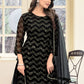 Palazzo Salwar Suit Faux Georgette Black Embroidered Salwar Kameez