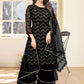 Palazzo Salwar Suit Faux Georgette Black Embroidered Salwar Kameez