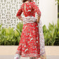 Pant Style Suit Cotton Red Digital Print Salwar Kameez
