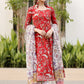 Pant Style Suit Cotton Red Digital Print Salwar Kameez