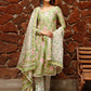 Pant Style Suit Cotton Green Lace Salwar Kameez