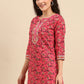 Pant Style Suit Cotton Pink Floral Patch Salwar Kameez