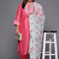 Party Wear Kurti Chanderi Silk Pink Embroidered Kurtis
