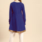 Party Wear Kurti Rayon Blue Embroidered Kurtis