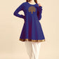 Party Wear Kurti Rayon Blue Embroidered Kurtis