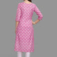 Party Wear Kurti Rayon Pink Print Kurtis