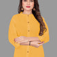 Party Wear Kurti Cotton Mustard Plain Kurtis