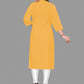 Party Wear Kurti Cotton Mustard Plain Kurtis