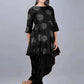 Party Wear Kurti Rayon Black Print Kurtis