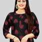Party Wear Kurti Cotton Black Print Kurtis