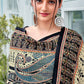 Floor Lenght Salwar Suit Pashmina Black Digital Print Salwar Kameez