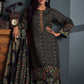 Palazzo Salwar Suit Pashmina Black Digital Print Salwar Kameez