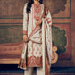 Palazzo Salwar Suit Pashmina Brown Digital Print Salwar Kameez