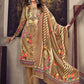 Salwar Suit Pashmina Brown Digital Print Salwar Kameez