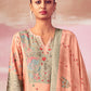 Palazzo Salwar Suit Pashmina Peach Digital Print Salwar Kameez