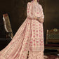 Palazzo Salwar Suit Pashmina Peach Print Salwar Kameez