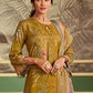 Palazzo Salwar Suit Pashmina Mustard Digital Print Salwar Kameez