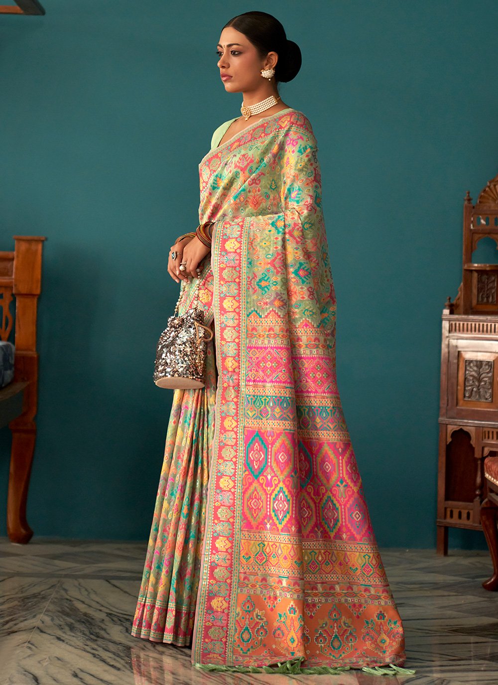 Designer Pashmina Multi Colour Kashmiri Saree