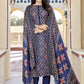 Pant Style Suit Pashmina Blue Print Salwar Kameez