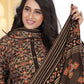 Salwar Suit Pashmina Brown Print Salwar Kameez