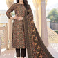 Salwar Suit Pashmina Brown Print Salwar Kameez