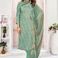 Straight Salwar Suit Pashmina Turquoise Embroidered Salwar Kameez