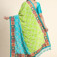 Trendy Saree Silk Blue Green Patch Border Saree