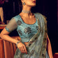 Contemporary Lycra Net Sea Green Embroidered Saree