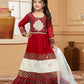 Lehenga Choli Handloom Silk Maroon Embroidered Kids