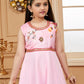 Pant Style Suit Satin Pink Embroidered Kids