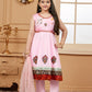 Pant Style Suit Satin Pink Embroidered Kids