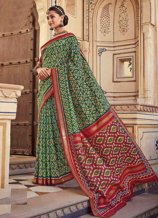 Classic Silk Multi Colour Patola Print Saree