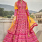 Gown Silk Pink Patola Print Gown