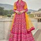Gown Silk Pink Patola Print Gown