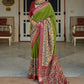 Contemporary Patola Silk Green Aari Work Saree