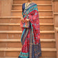 Classic Patola Silk Blue Red Weaving Saree