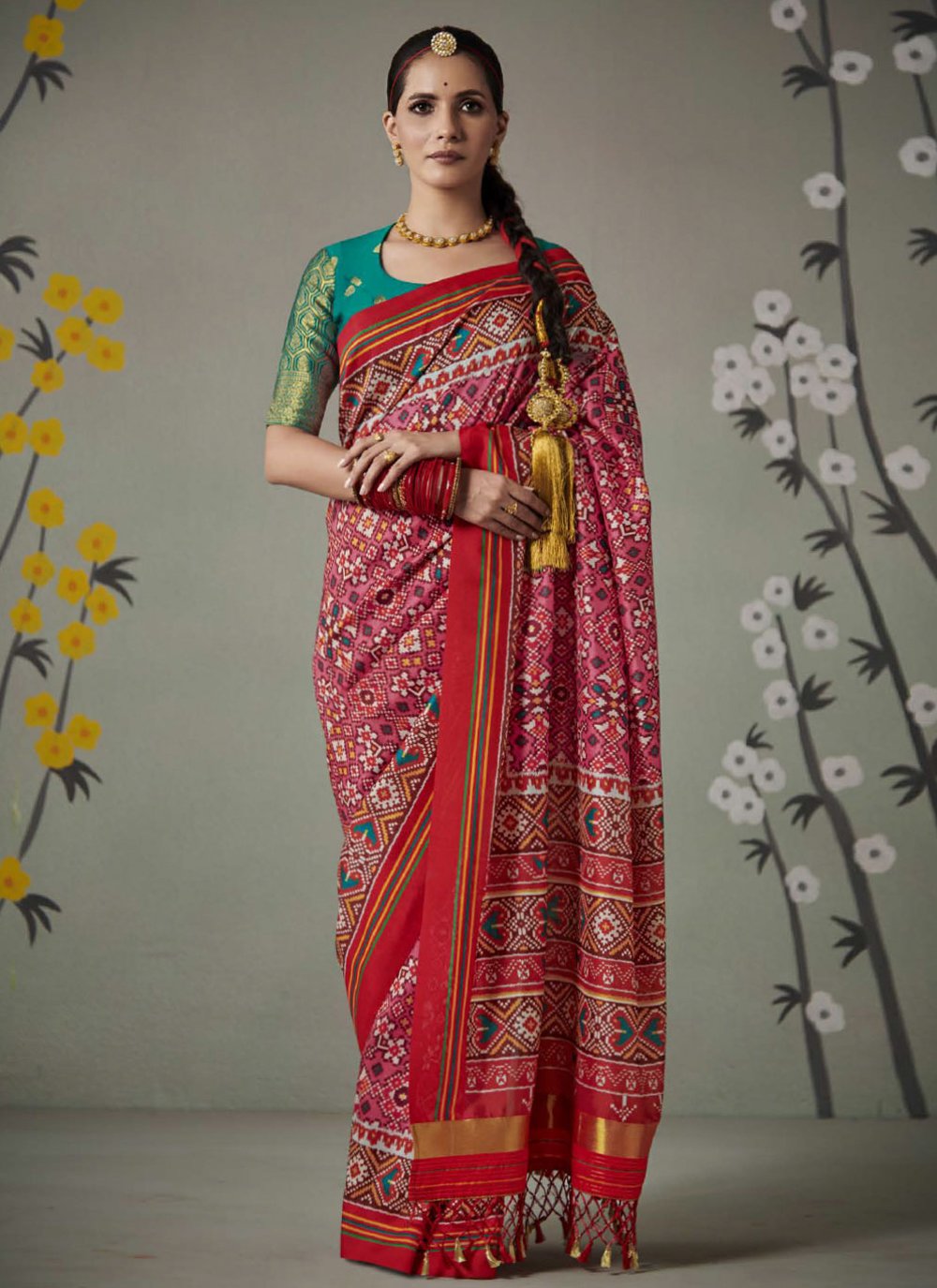 Trendy Saree Patola Silk Pink Weaving Saree