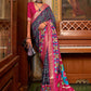 Classic Patola Silk Grey Pink Weaving Saree