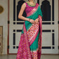 Contemporary Patola Silk Sea Green Aari Work Saree