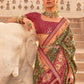 Contemporary Patola Silk Green Maroon Weaving Saree